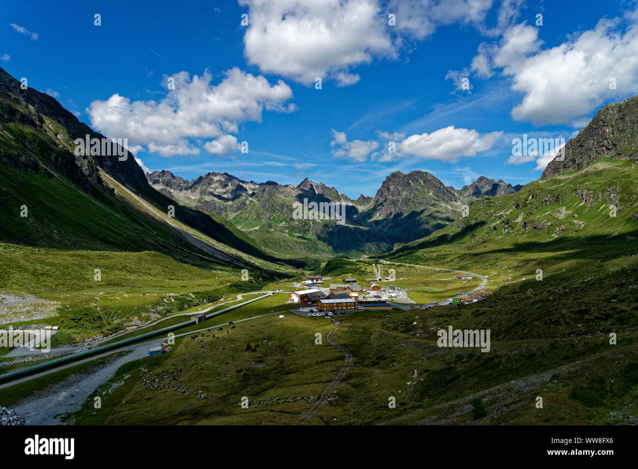 Groupe Silvretta dans les Alpes centrales entre la Suisse et l'Autriche à partir de l'Autriche Banque D'Images