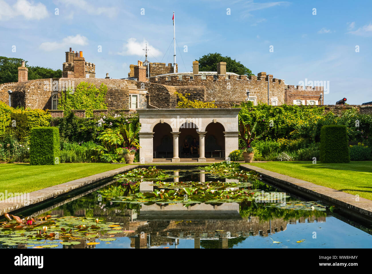 L'Angleterre, le Kent, le château de Walmer, Walmer, Queen Mother's Garden Banque D'Images