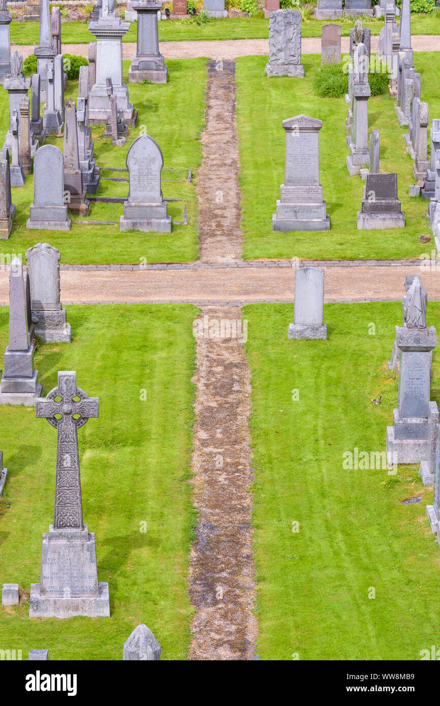 Plantes grave sur Cemetery, Stirling, Ecosse, Royaume-Uni Banque D'Images