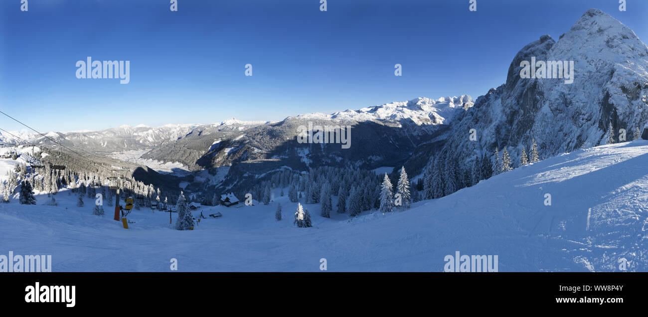 Dans la zone Zwieselalm Région de ski Dachstein Ouest, région du Salzkammergut, Haute Autriche, Autriche Banque D'Images