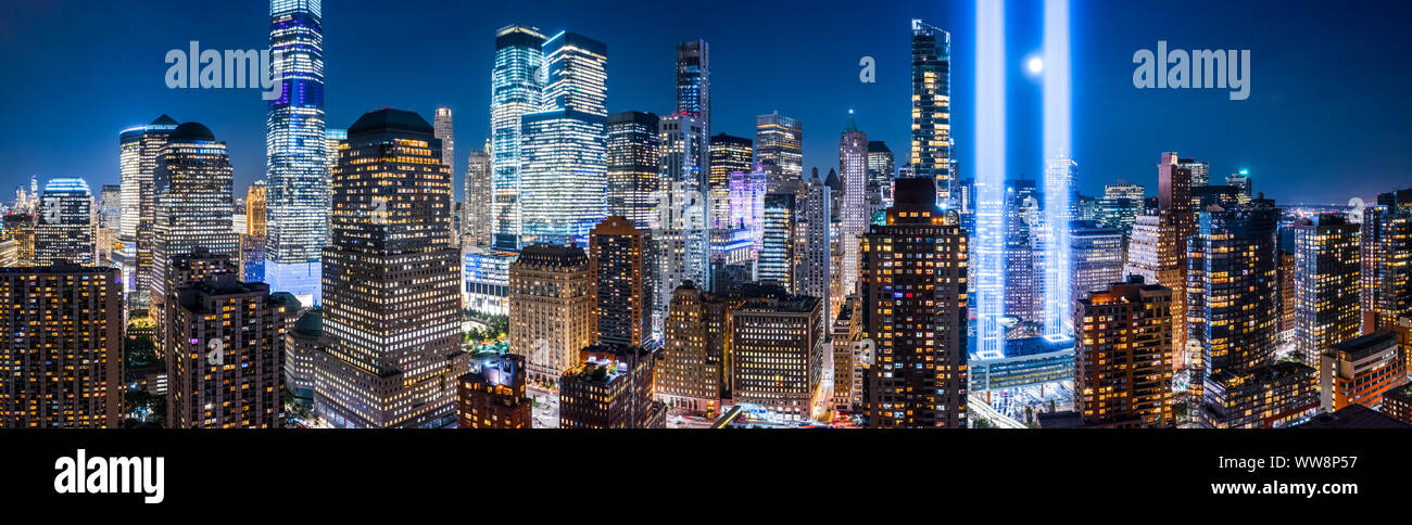 Panorama de drone le centre-ville de New York City Banque D'Images