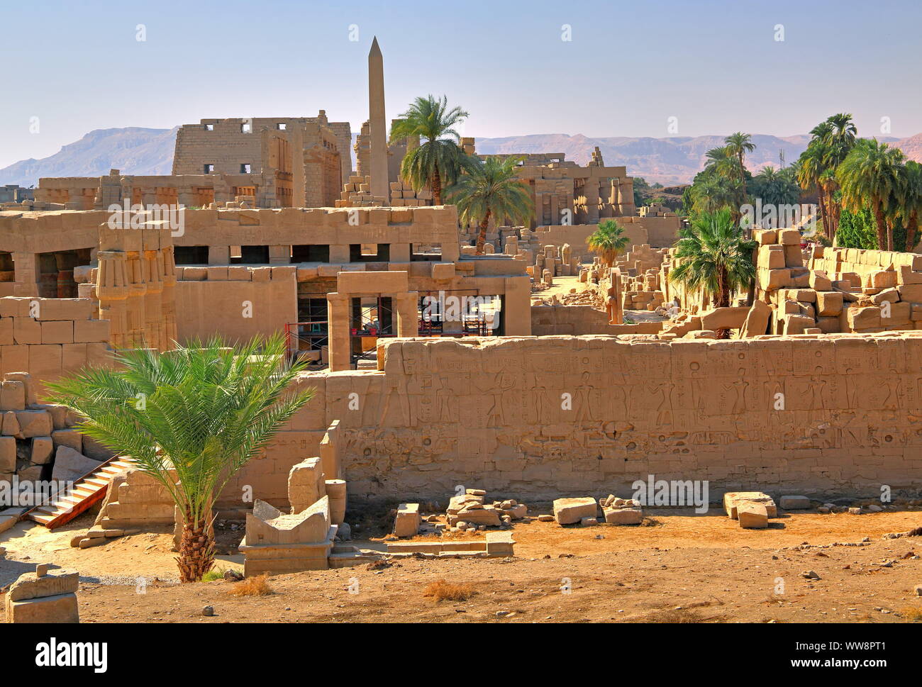 Temple de Karnak, Karnak, Louxor près de Haute Egypte, Egypte Banque D'Images