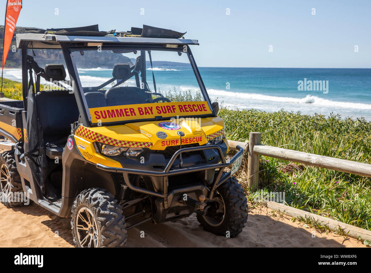 Sydney, Summer Bay surf sauvetage Beach buggy au Palm Beach surf club,  Sydney, Nouvelle-Galles du Sud, Australie Photo Stock - Alamy