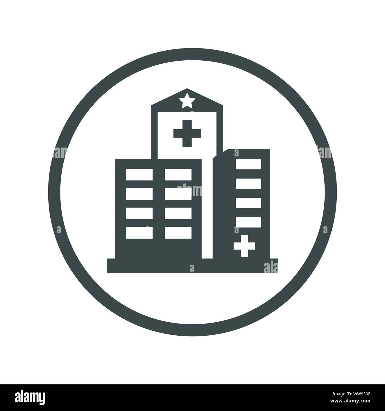 Appartement, bâtiment, immeuble, l'icône maison, hôpital, clinique, l'icône Centre de Diagnostic Illustration de Vecteur