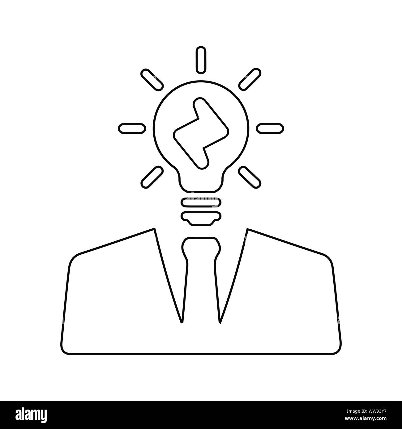 Beau design et totalement modifiable, la pensée d'affaires idée générer, idée intelligente pour l'icône d'impression commerciale, media, web ou n'importe quel type de projets de conception. Illustration de Vecteur