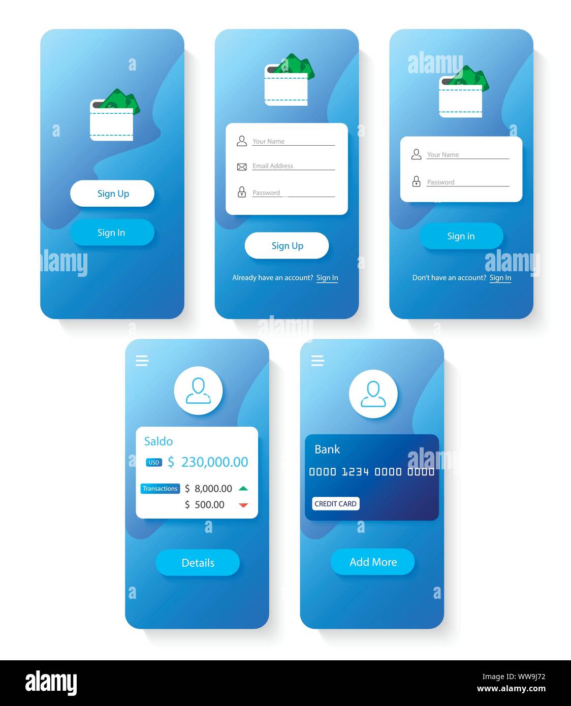 application portefeuille Illustration de Vecteur