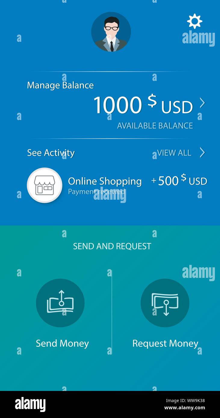 Illustration vecteur de l'application mobile banking interface utilisateur Illustration de Vecteur