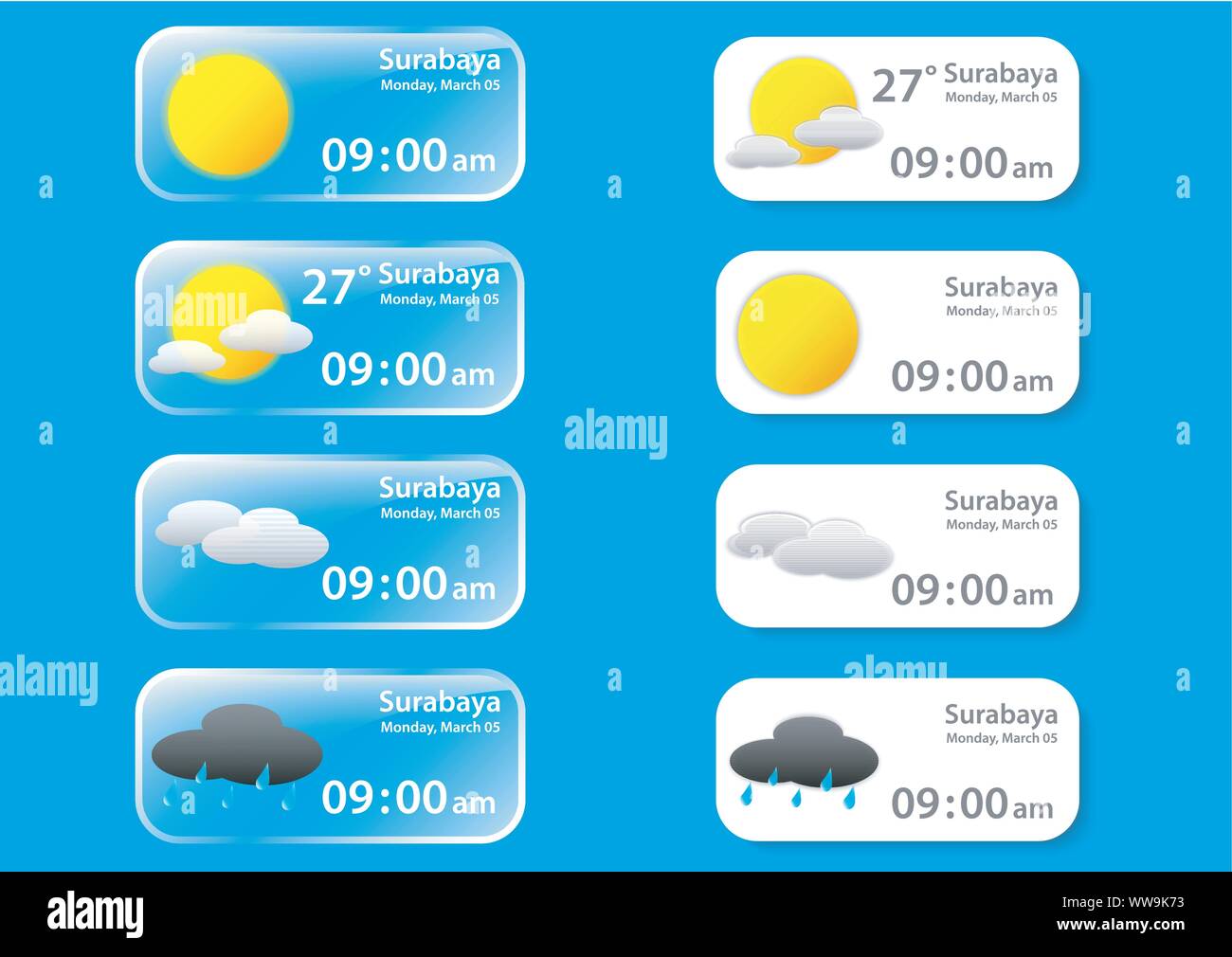 Vector illustration set interface météo Illustration de Vecteur