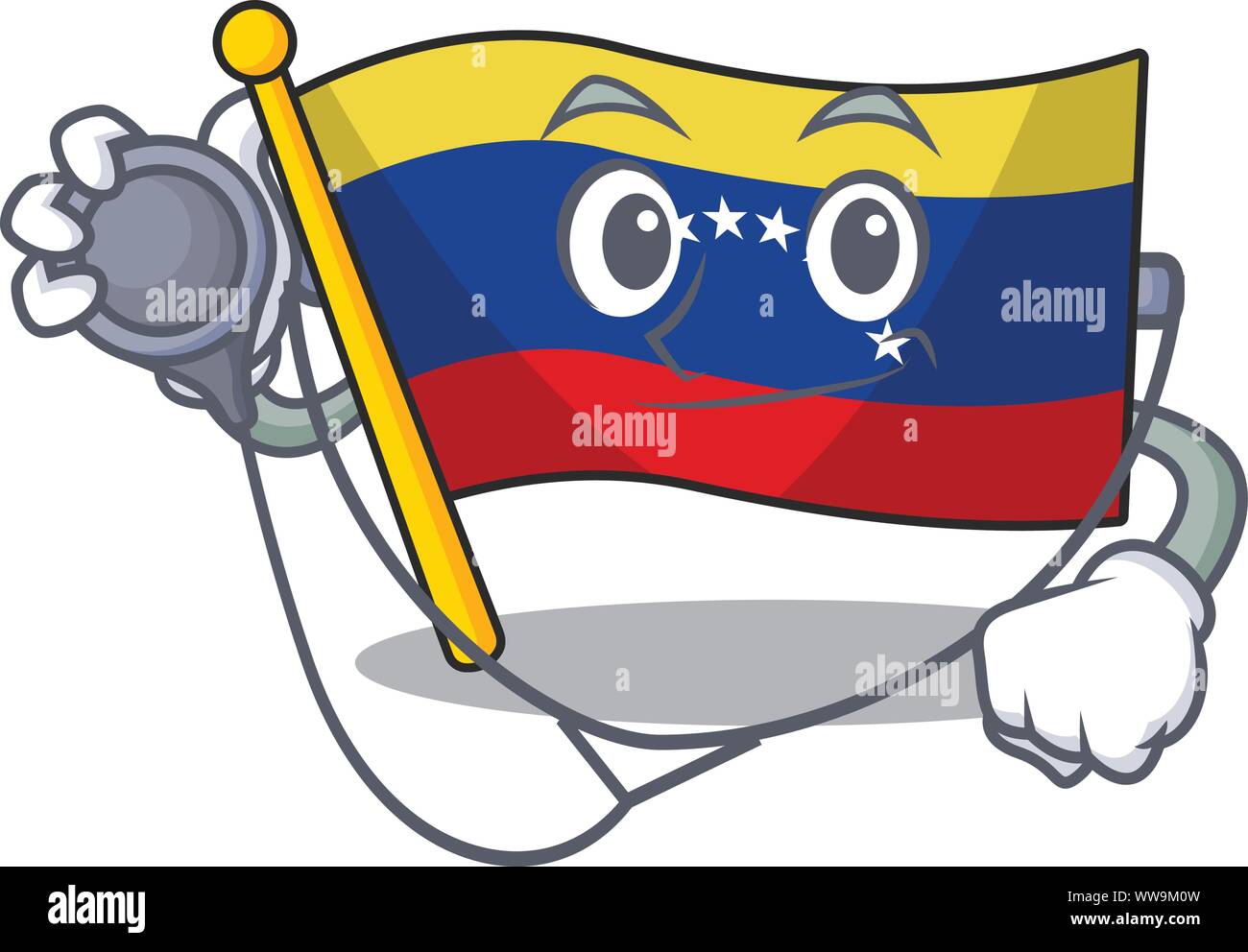 Avec le Venezuela drapeau médecin forme cartoon Illustration de Vecteur