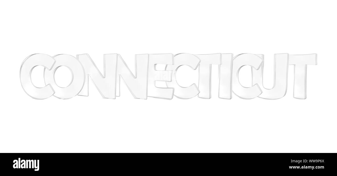 Le Connecticut. Noms d'état États-unis isolé sur fond blanc Banque D'Images