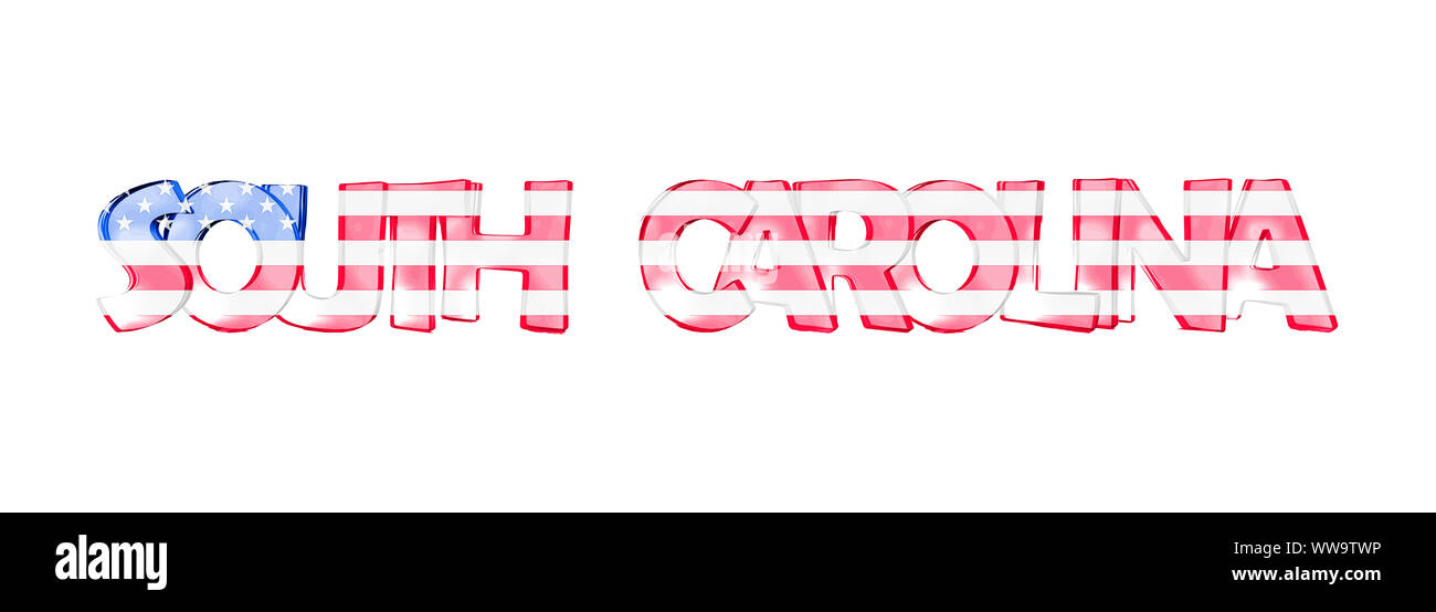 La Caroline du Sud. Noms d'état États-unis isolé sur fond blanc Banque D'Images La Caroline du Sud. Noms d'état États-unis isolé sur fond blanc Banque D'Images