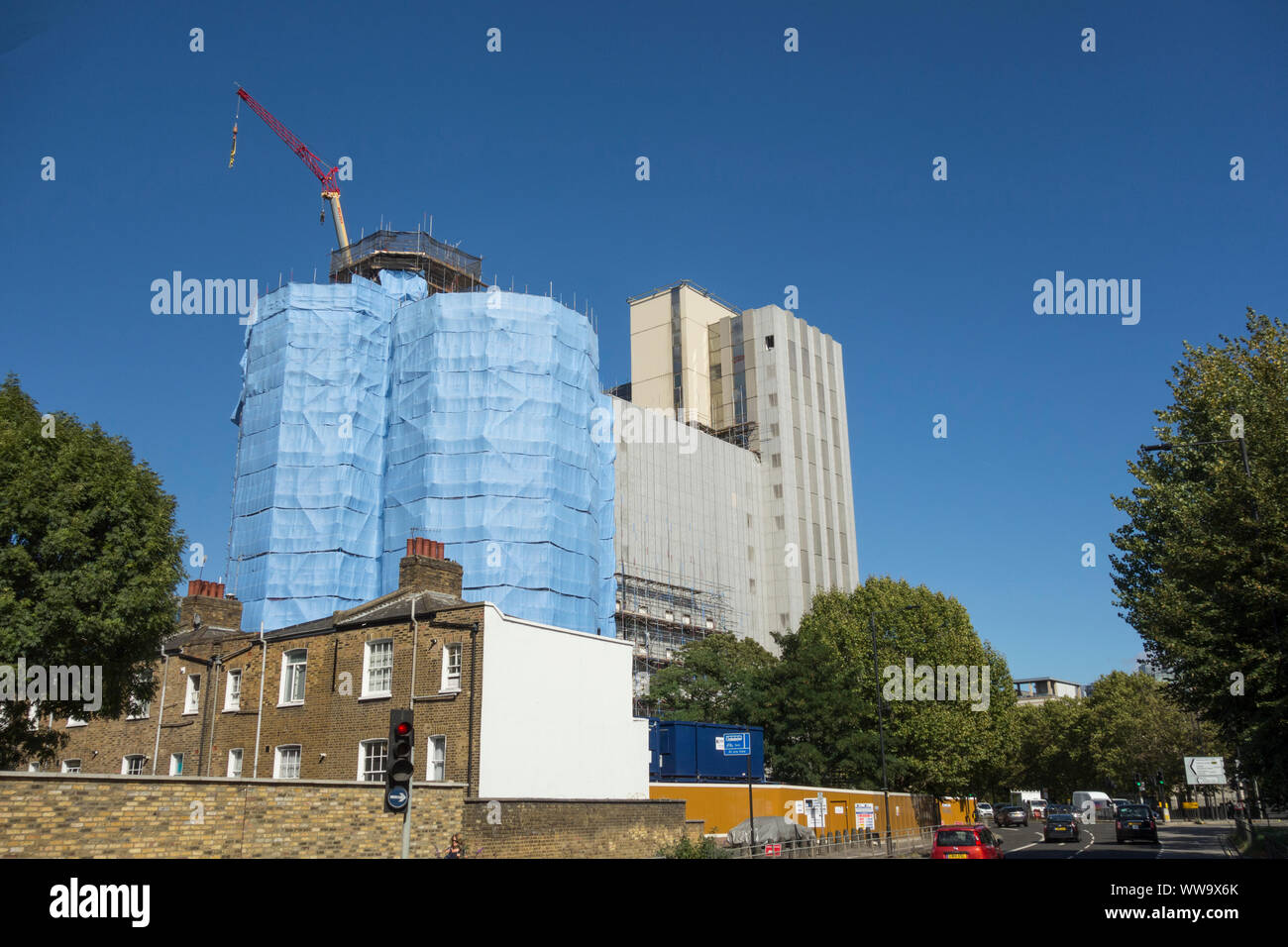 Réaménagement de la maison historique et tamise Tower, Blacks Road, Hammersmith, London, W6, UK Banque D'Images