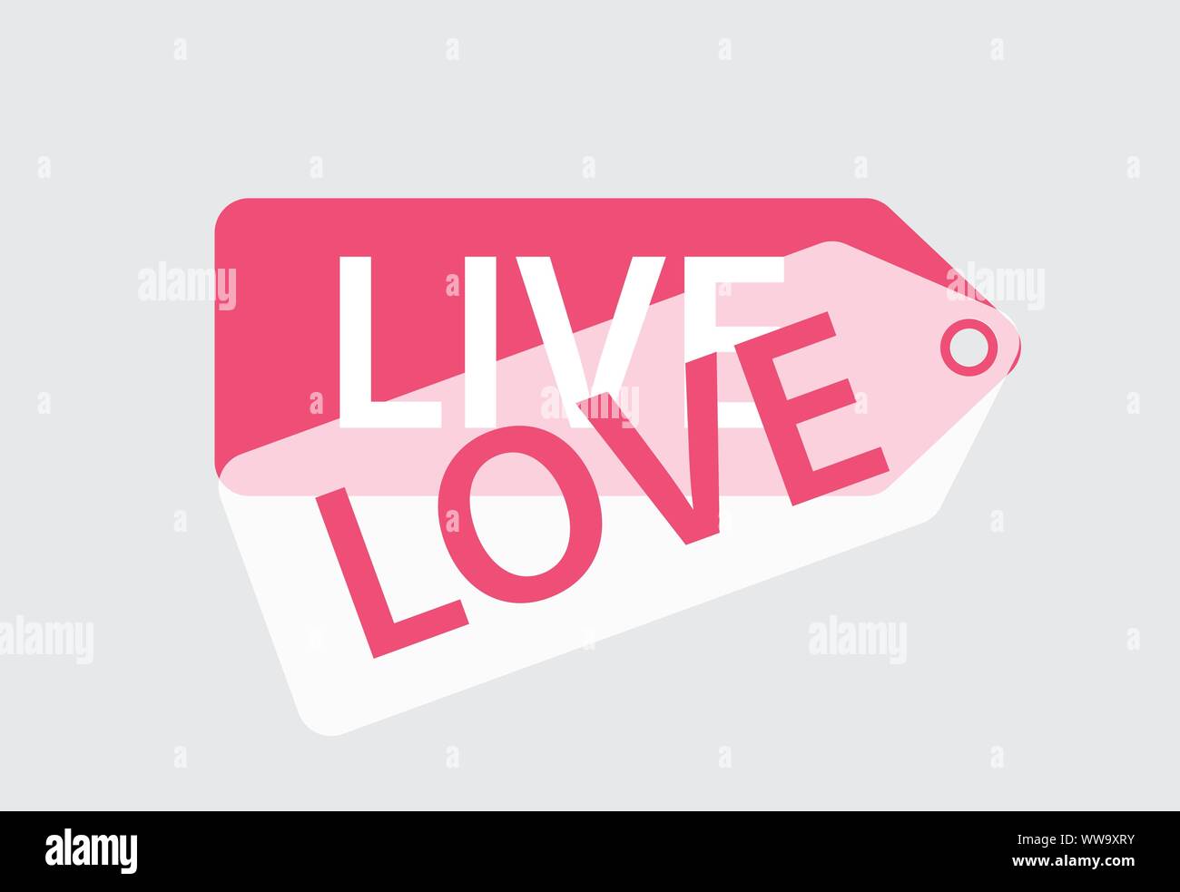 Vector illustration de l'étiquette de texte avec l'amour et de la vie Illustration de Vecteur