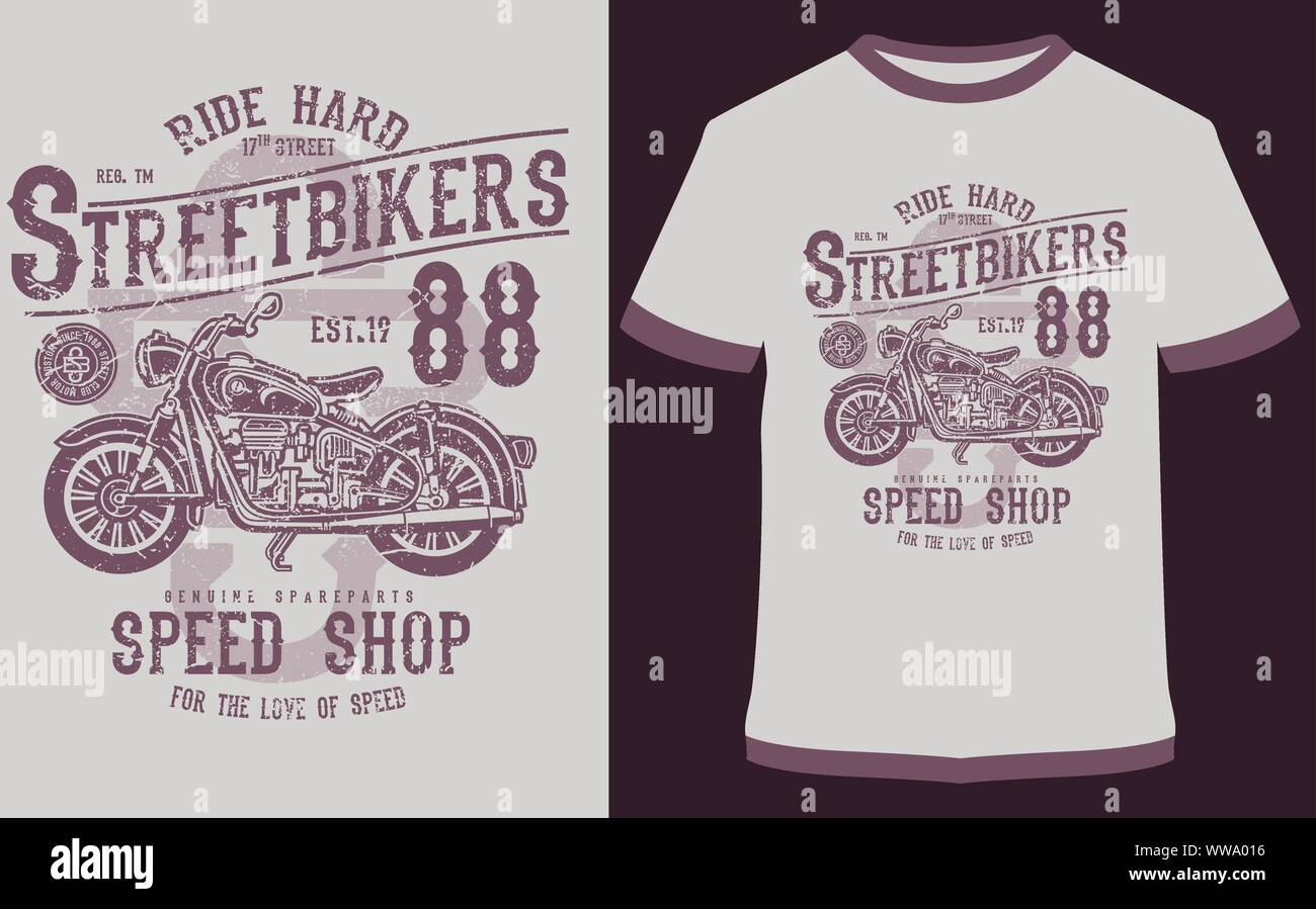 Course de moto - Speed Racer - Moteur personnalisé pour les graphiques vectoriels, autocollant ou l'impression pour le T-shirt et affiches Illustration de Vecteur