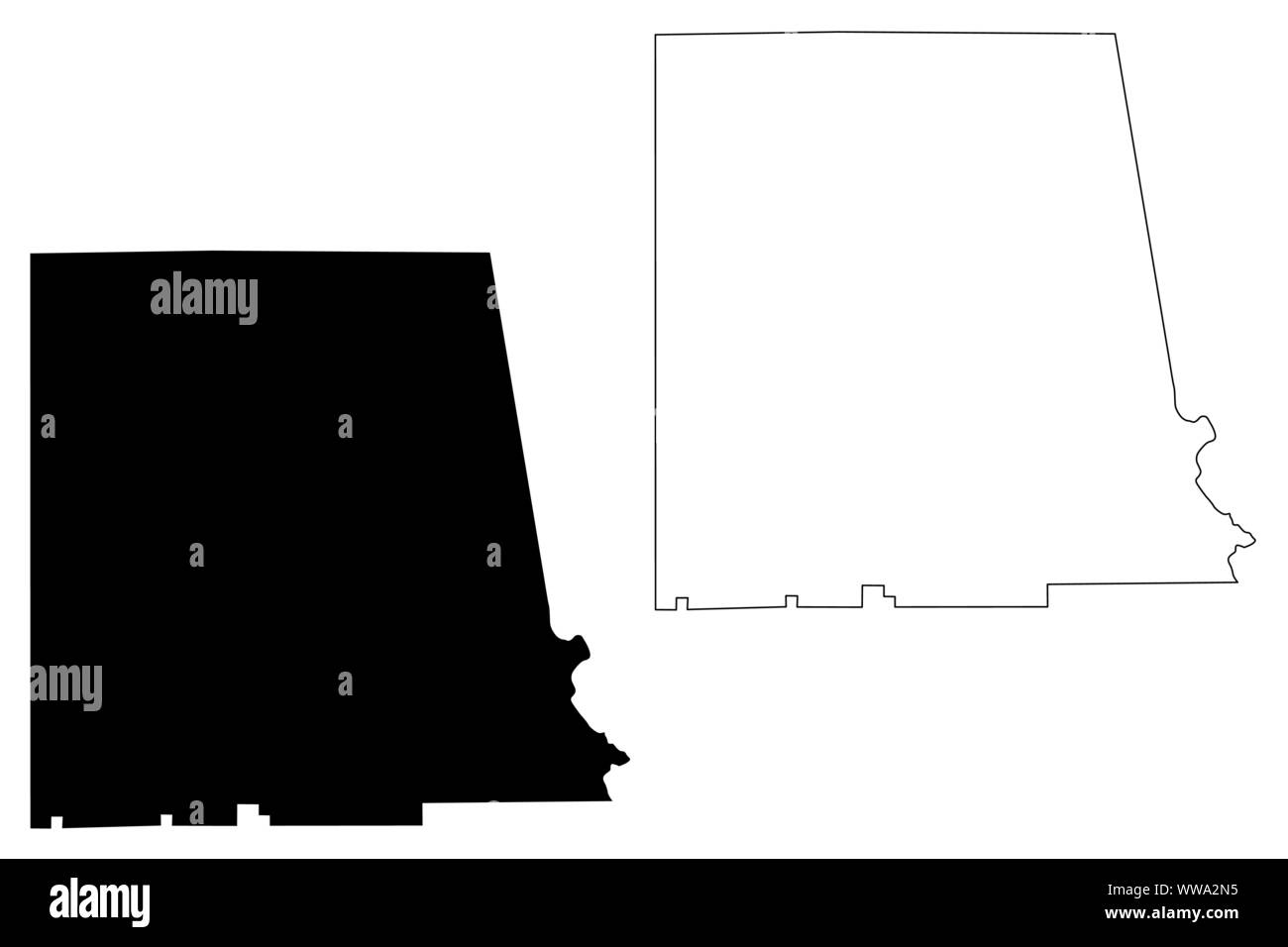 Chambers County, Alabama (comtés de l'Alabama, États-Unis d'Amérique,USA, États-Unis, US) map vector illustration, scribble sketch carte Chambres Illustration de Vecteur