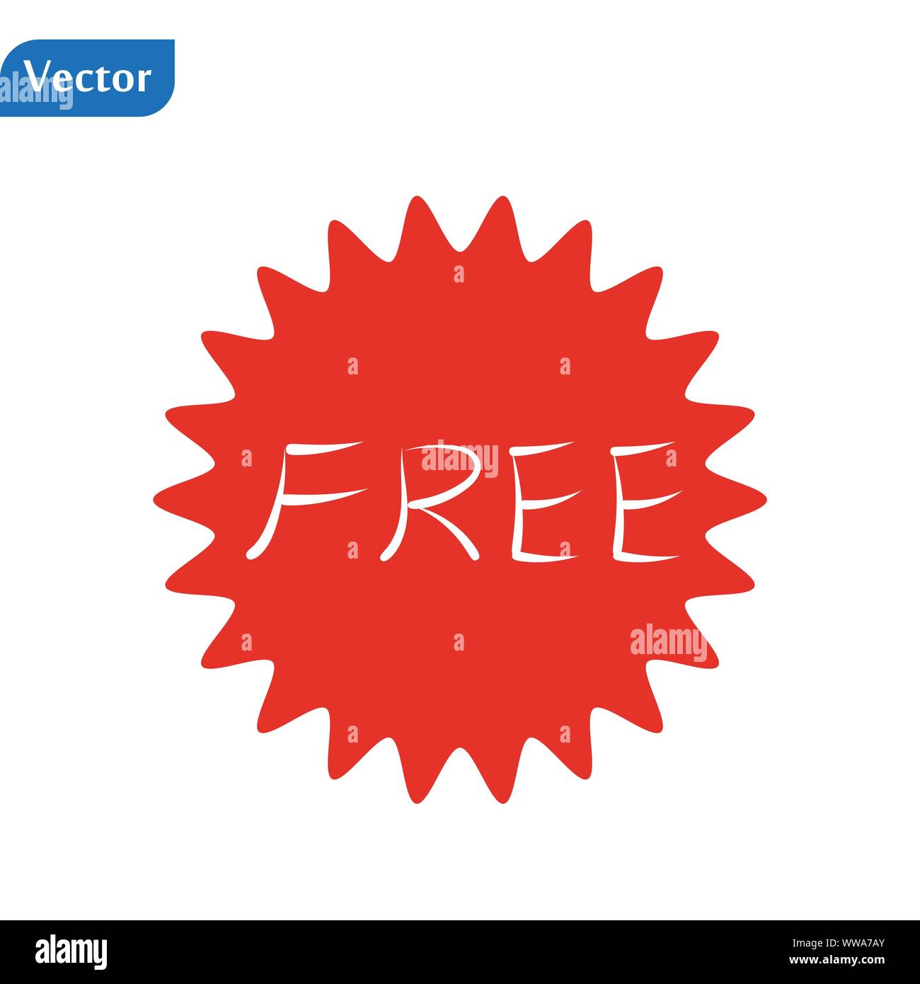 Free vector label. Badge rouge sticker design. Promotion et la publicité. Illustration de Vecteur