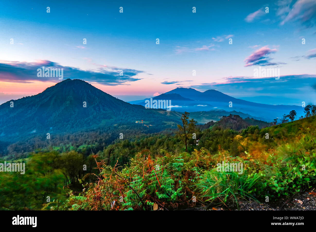 Cratère d'Ijen, Java oriental , Indonésie Banque D'Images