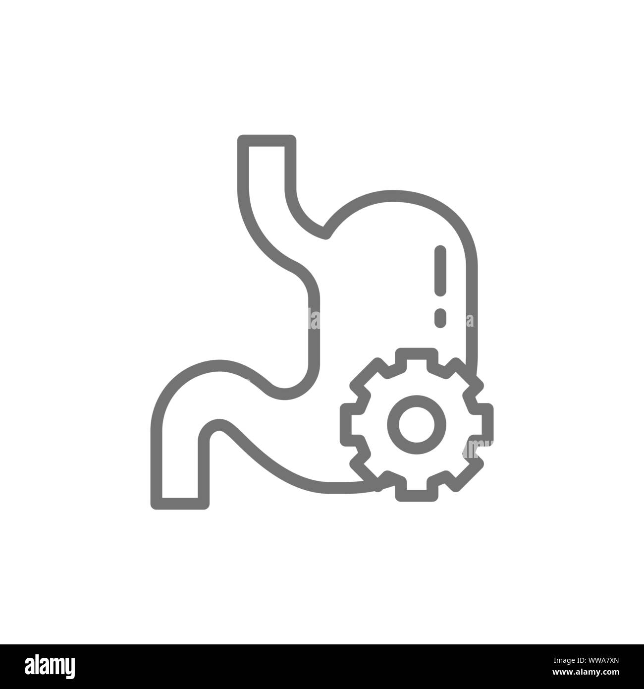 L'icône de la ligne de traitement de l'estomac. Isolé sur fond blanc Illustration de Vecteur