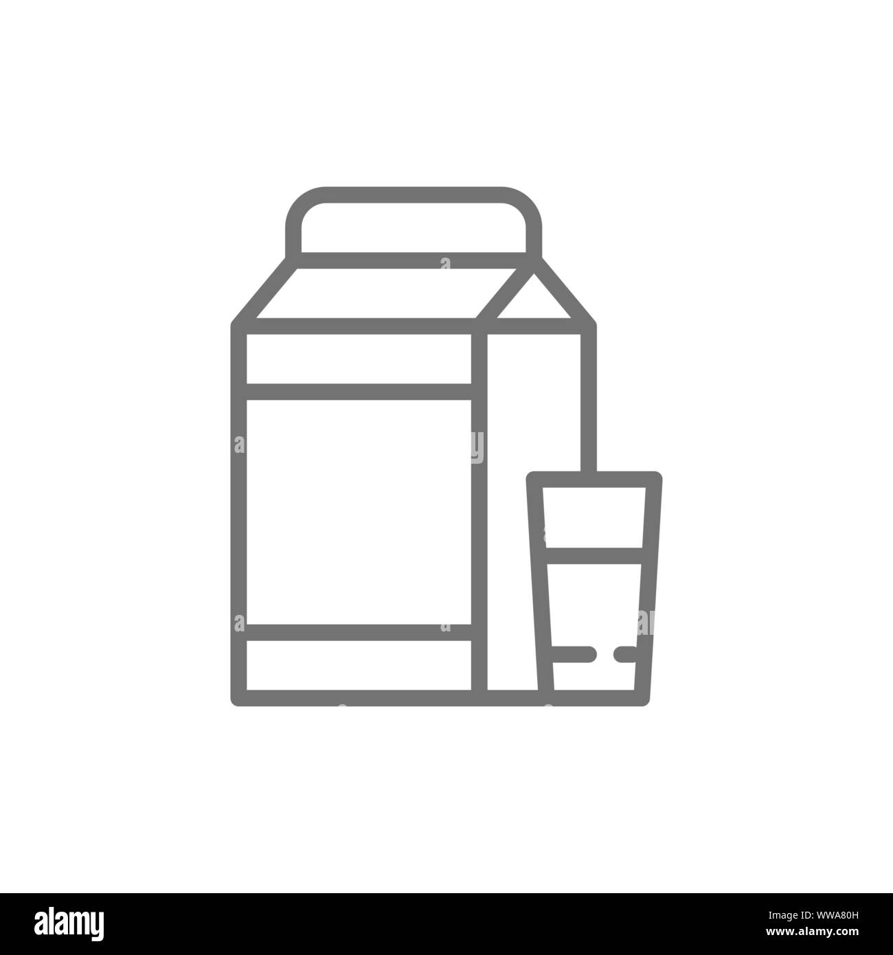 Le kéfir, le lait, l'icône de la ligne de lactobacillus. Isolé sur fond blanc Illustration de Vecteur