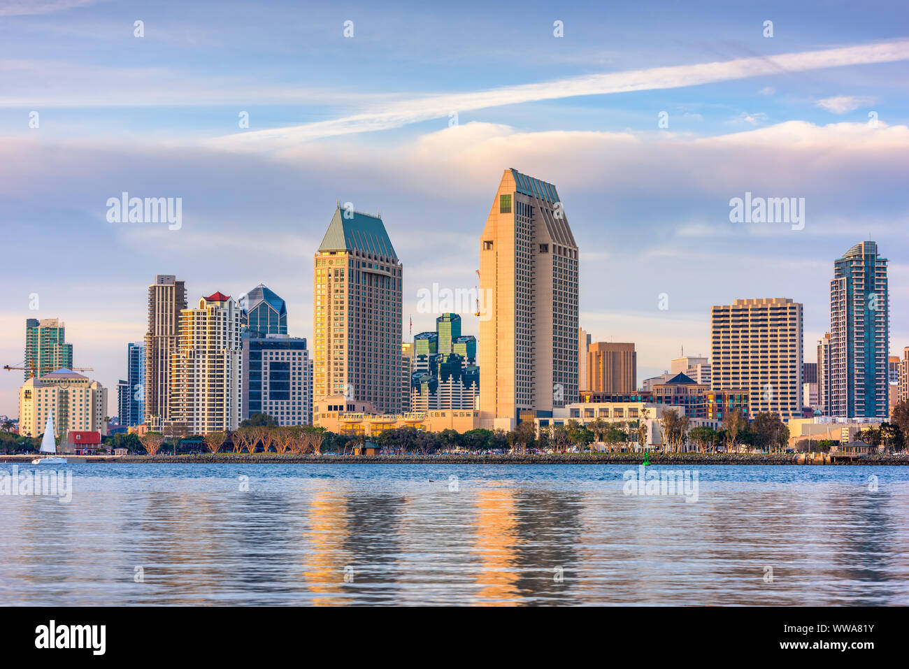 San Diego, Californie, USA sur le centre-ville à l'Embarcadero. Banque D'Images