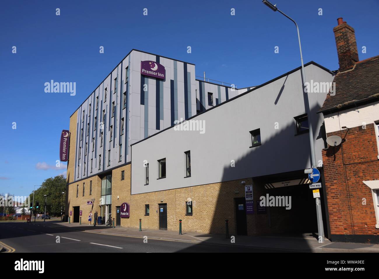 Ipswich, Suffolk, UK - 14 septembre 2019 : premier inn hotel, quai. Banque D'Images