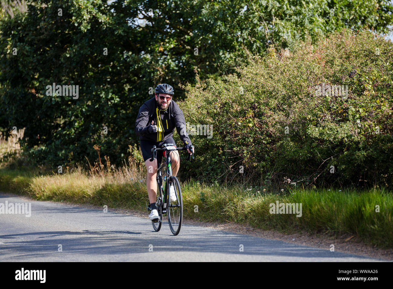 Woodbridge, Suffolk, UK, 14 septembre 2019 - Fait main Classique 2019 100 km route à travers la campagne du Suffolk Banque D'Images