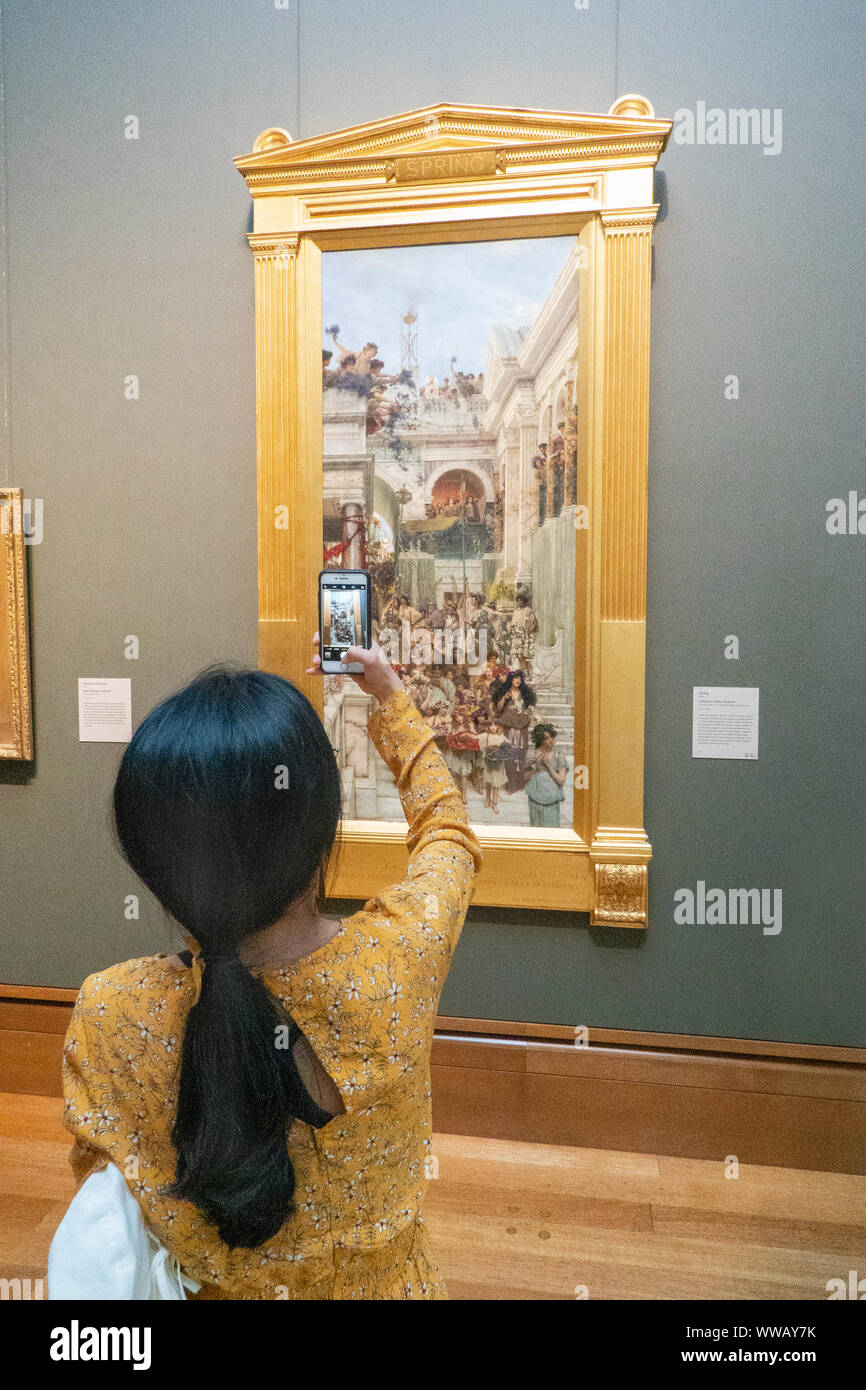 Peinture Photographie féminine par Lawrence Alma-Tadema en musée. Banque D'Images
