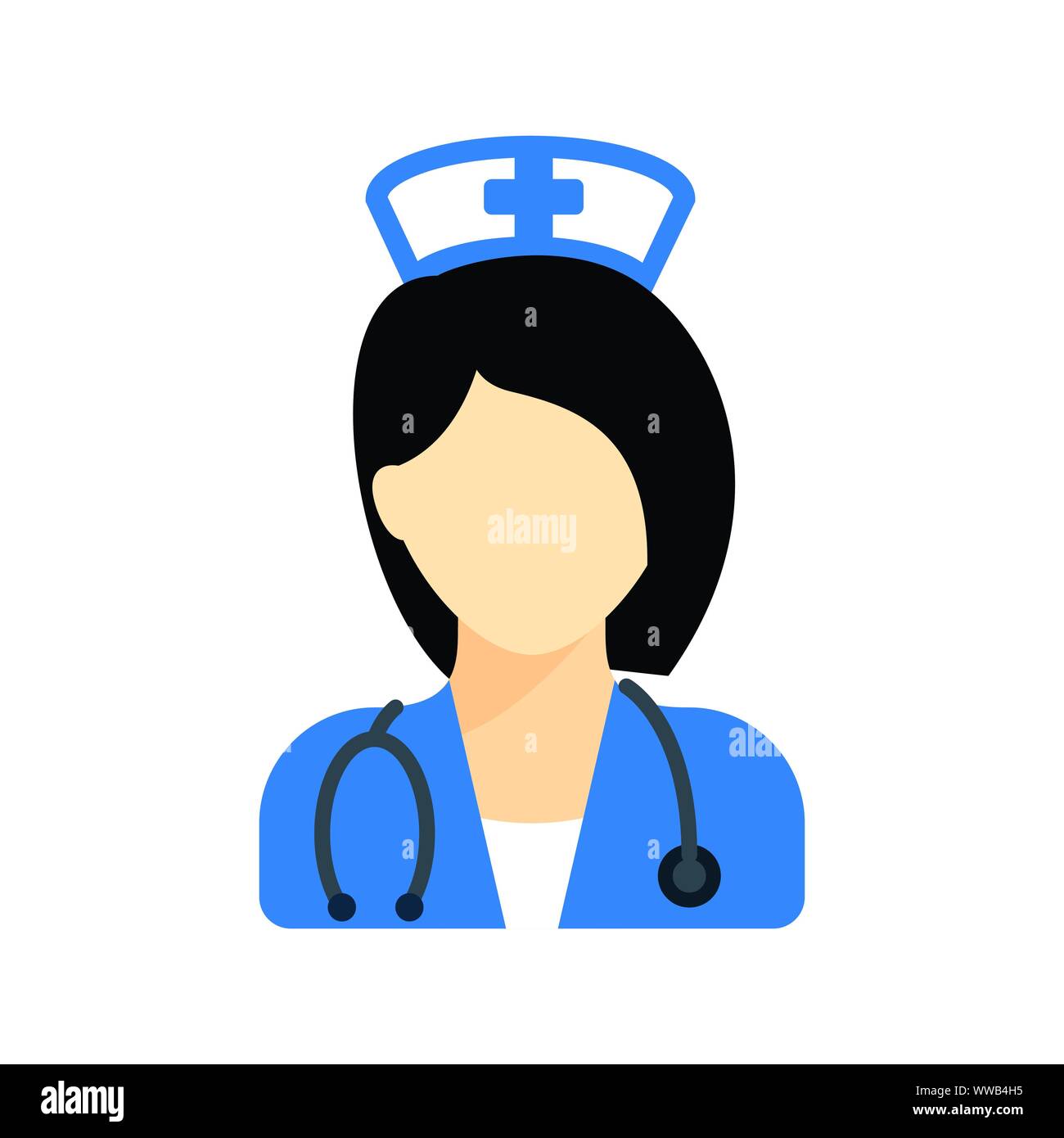 Icône de l'infirmière, infirmière, médecin, femme médecin spécialiste, Illustration de Vecteur