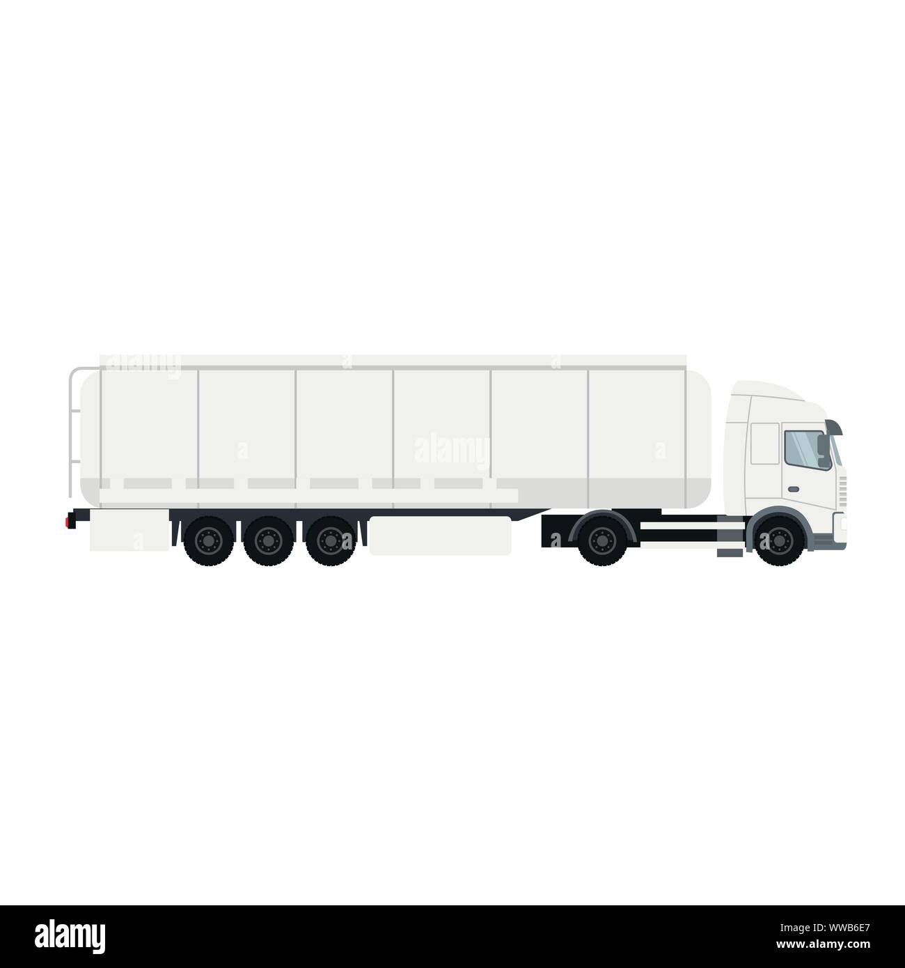 Camion avec remorque citerne. Véhicule de transport lourd Illustration de Vecteur