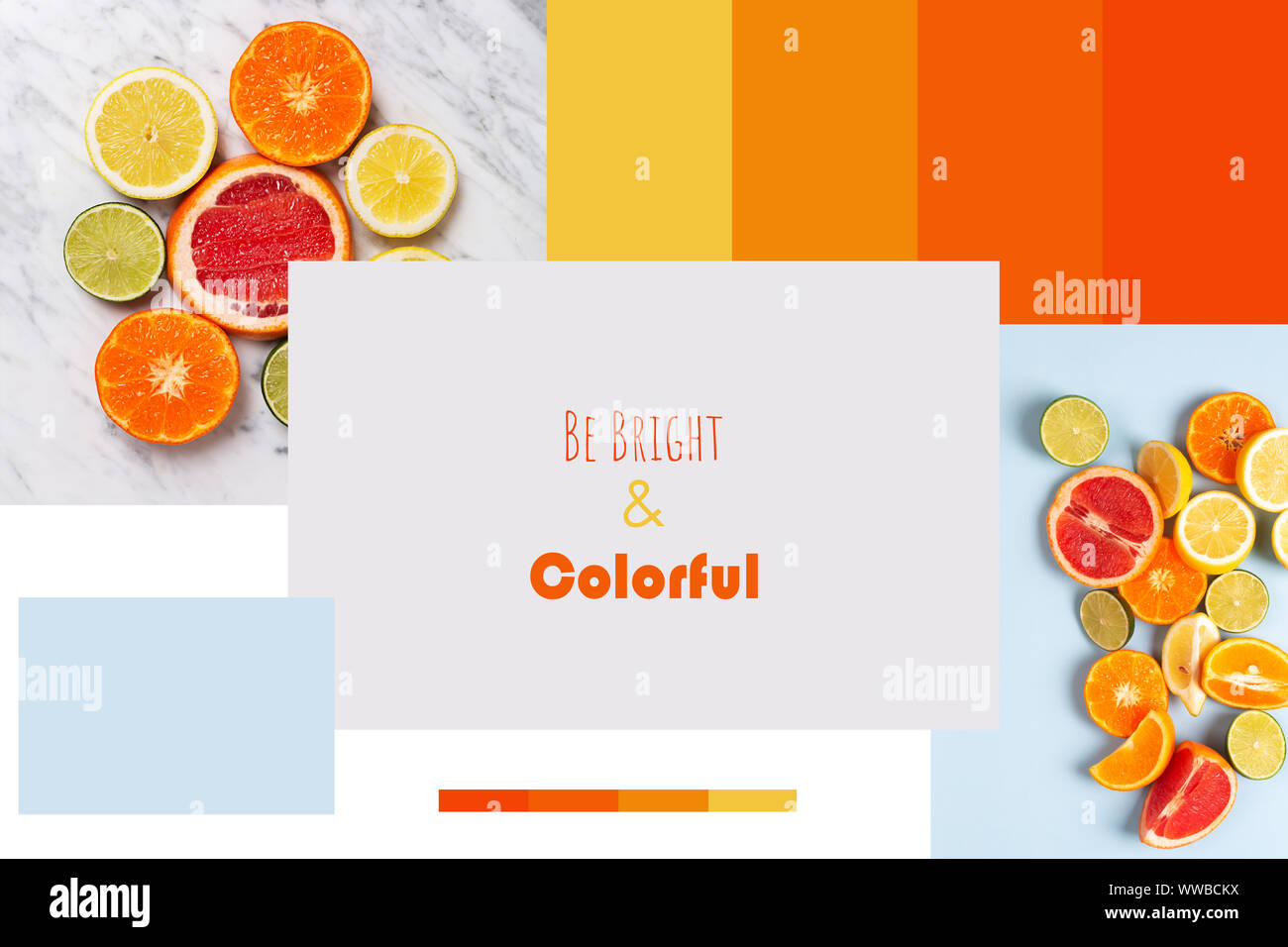 Collage à partir de différentes photos d'agrumes Banque D'Images