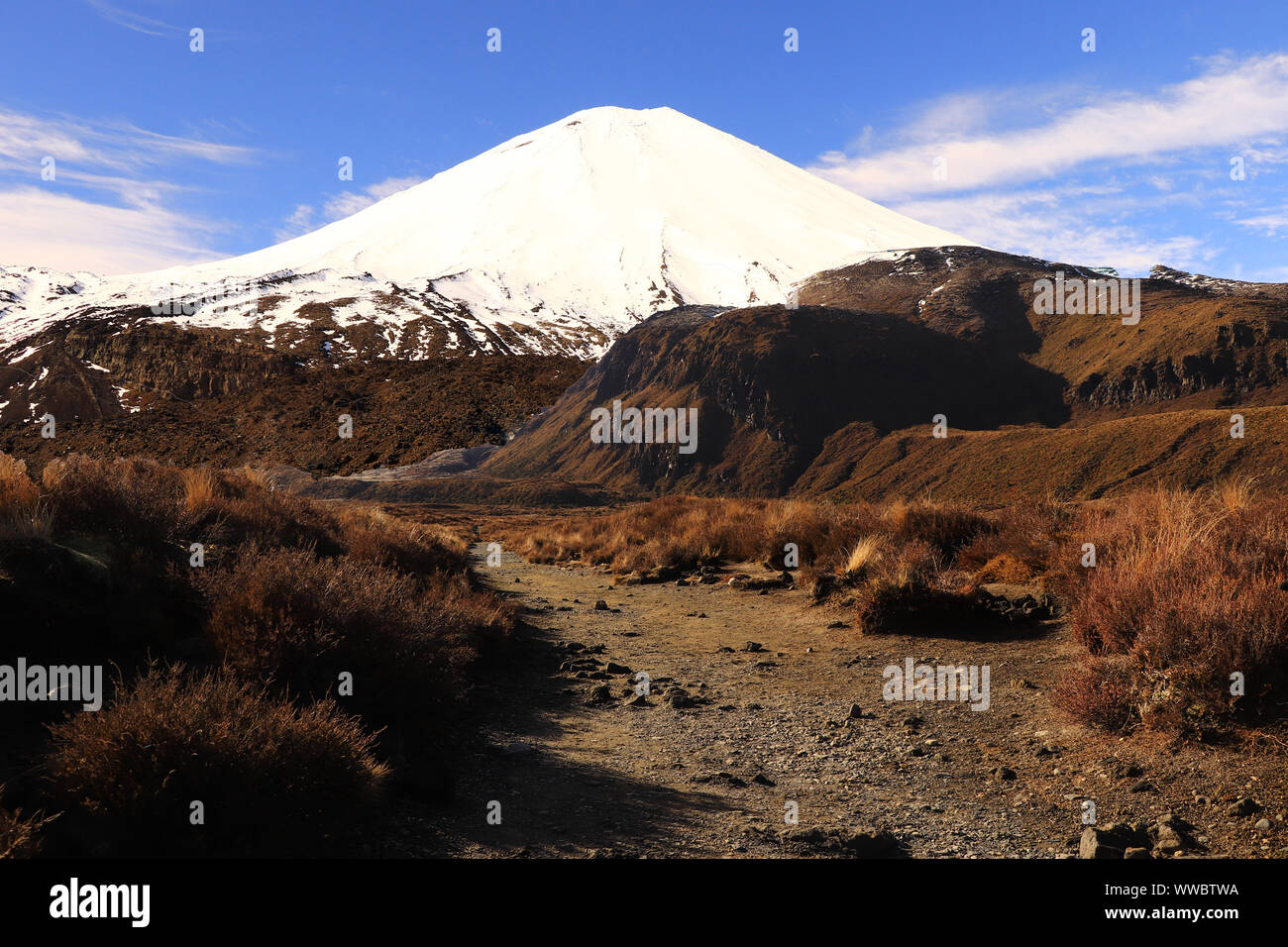 Traversée de Tongariro en hiver,le mont ngauruhoe, la grande marche, Nouvelle-Zélande, Tonagariro National park Banque D'Images