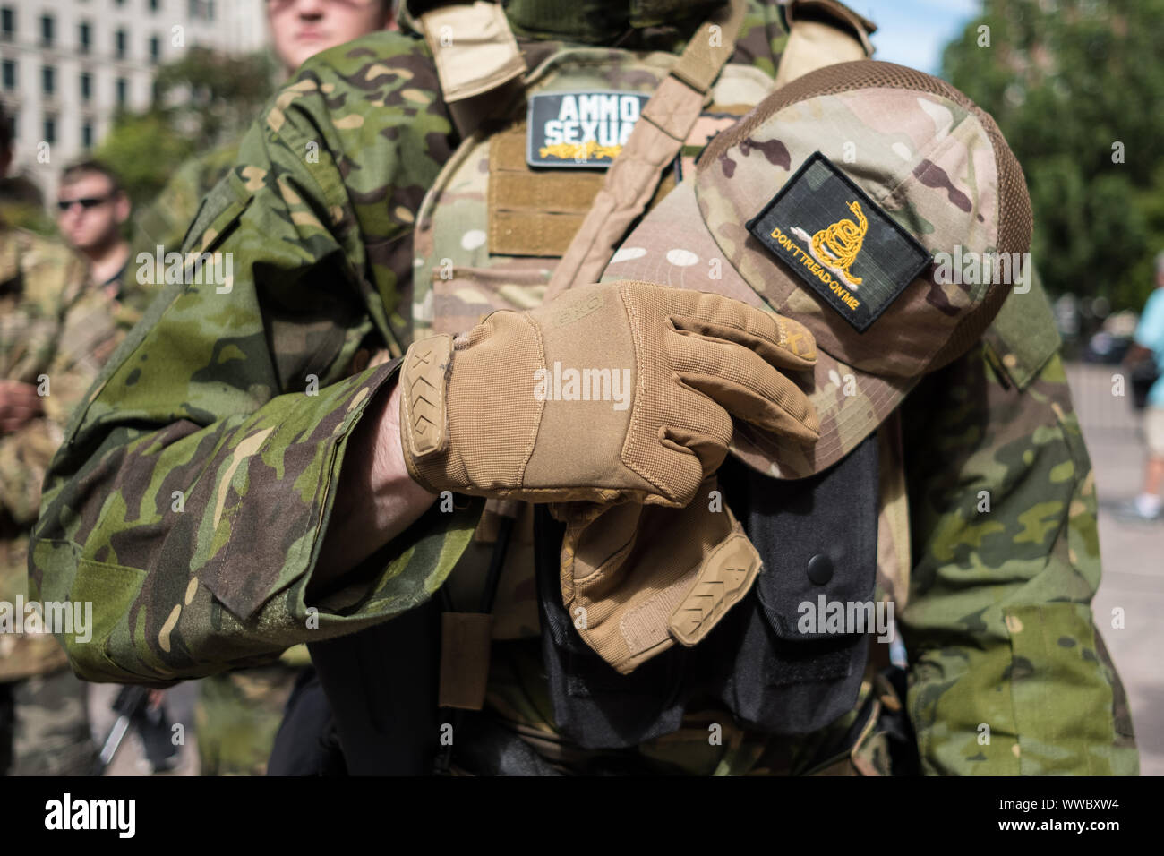 Columbus, États-Unis. 14Th Sep 2019. Hat d'un militant pro-arme lors d'un rassemblement contre l'ordre du jour le contrôle des armes à feu à Columbus. Credit : SOPA/Alamy Images Limited Live News Banque D'Images