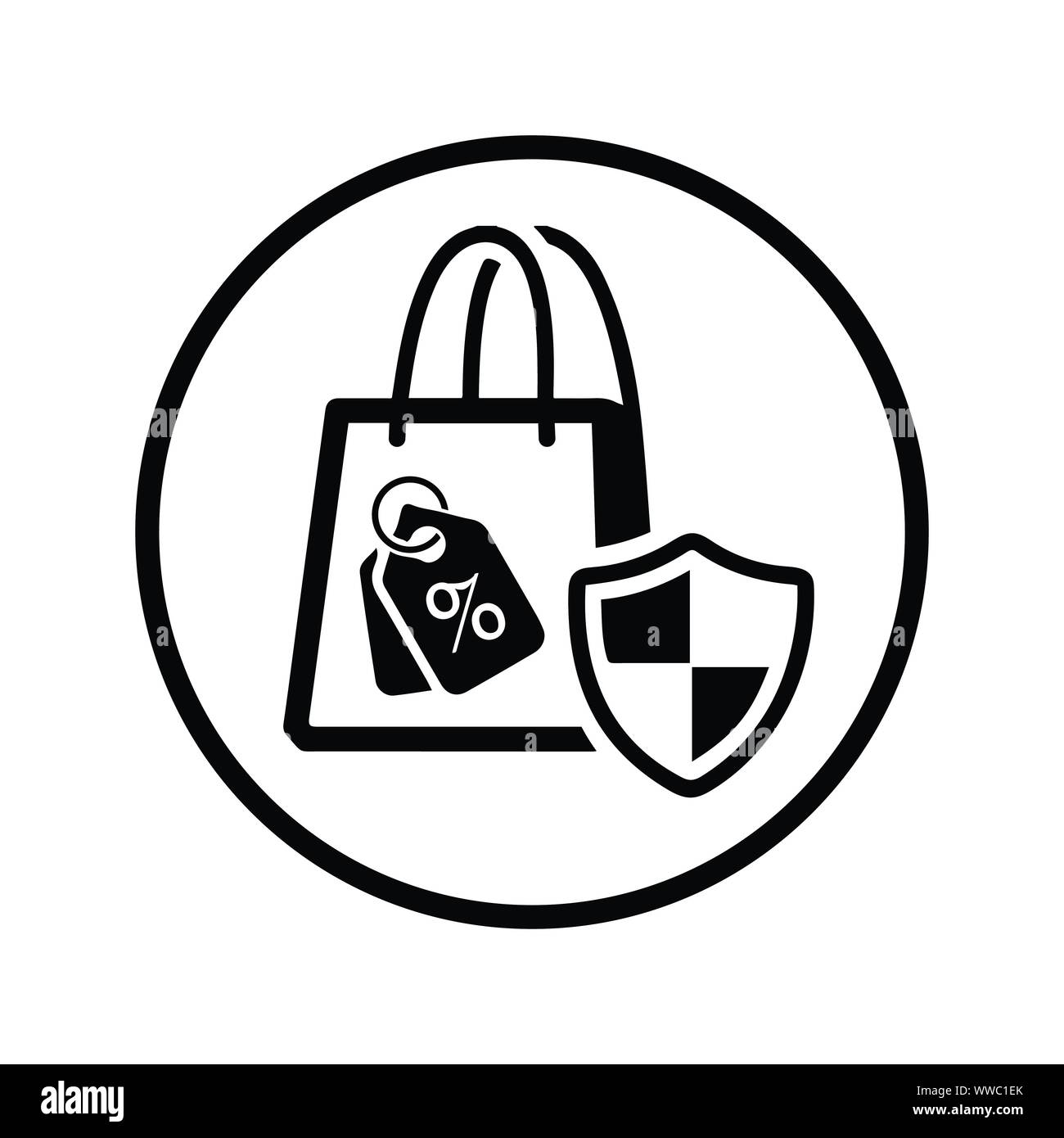 Beau design entièrement modifiable et l'icône d'achat sécurisé en ligne / Achat en sécurité pour les médias imprimés, commerciale, web ou n'importe quel type de projets de conception. Illustration de Vecteur