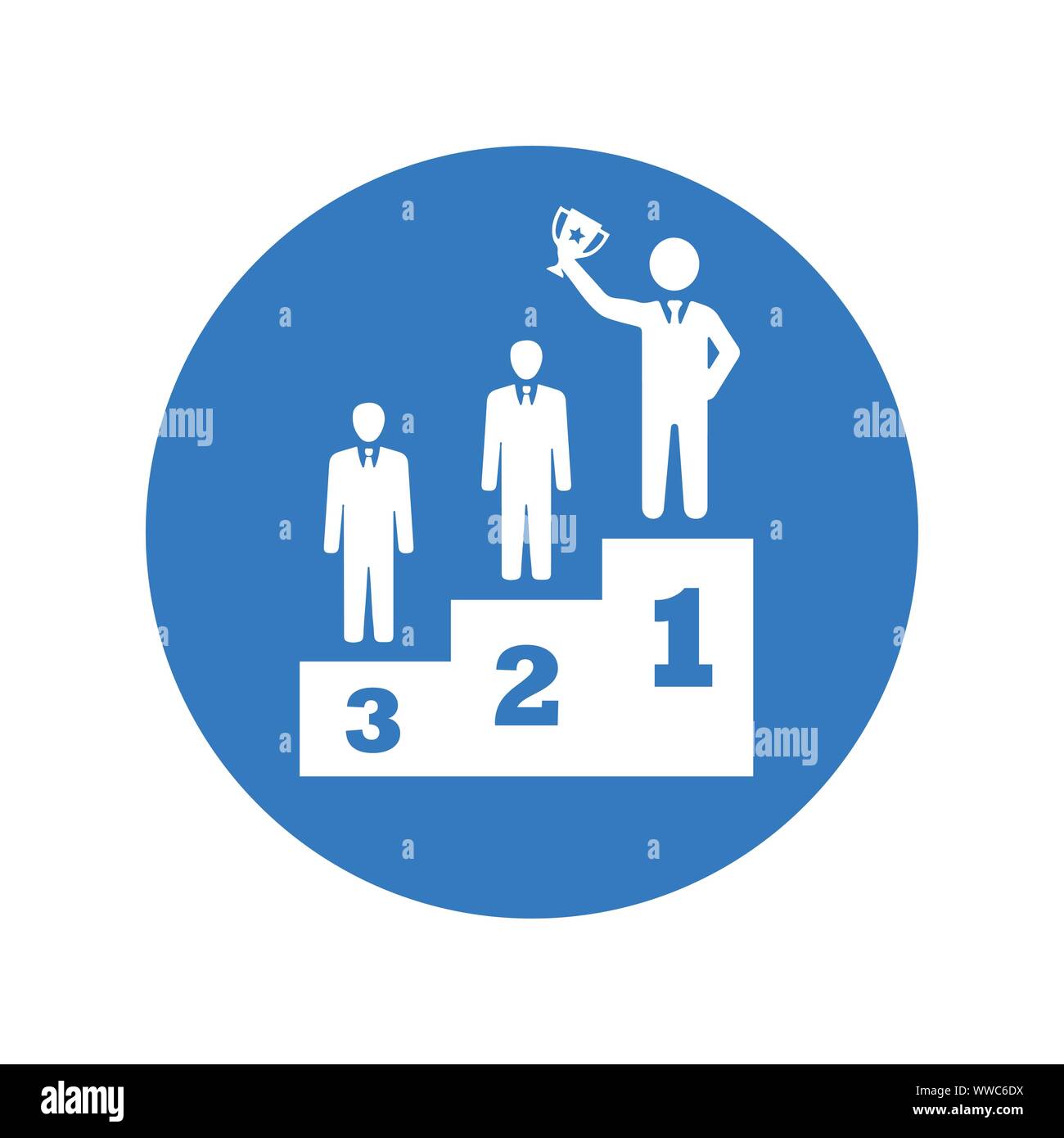 Bien organisé et totalement modifiable pilier de l'icône de la Victoire, debout sur place gagnant gagnant, Podium, icône pour toute utilisation comme support d'impression, web, commercial Illustration de Vecteur