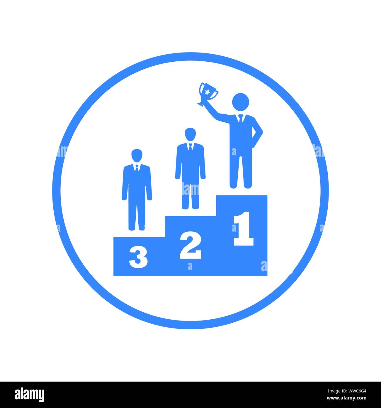 Bien organisé et totalement modifiable pilier de l'icône de la Victoire, debout sur place gagnant gagnant, Podium, icône pour toute utilisation comme support d'impression, web, commercial Illustration de Vecteur