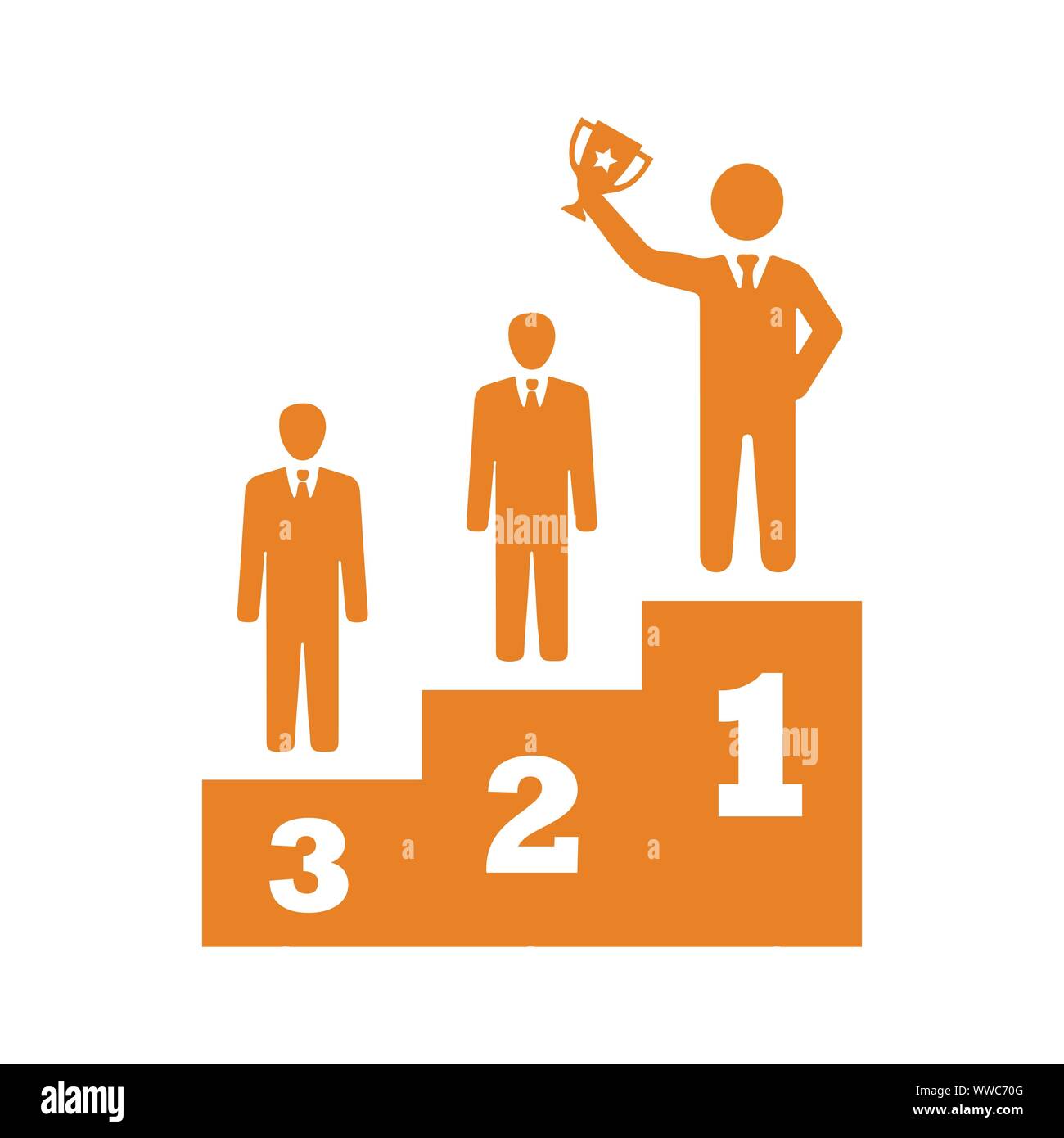 Bien organisé et totalement modifiable pilier de l'icône de la Victoire, debout sur place gagnant gagnant, Podium, icône pour toute utilisation comme support d'impression, web, commercial Illustration de Vecteur