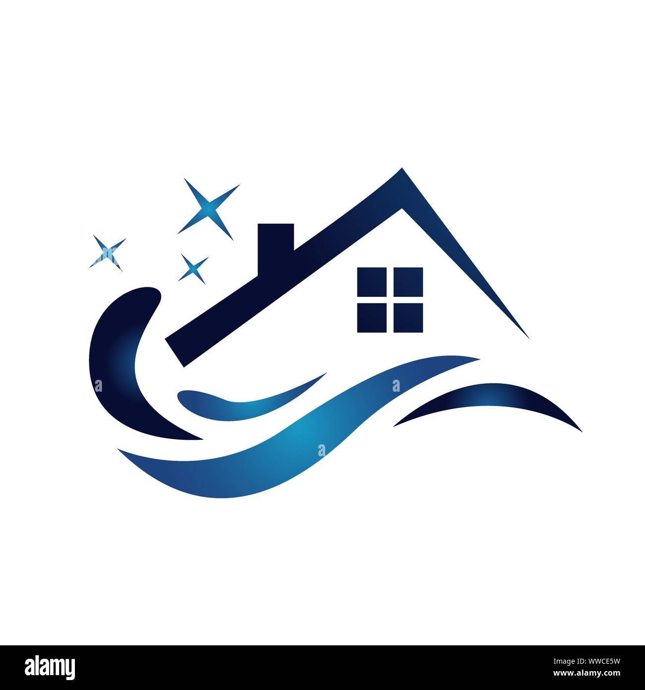 Nettoyage maison icône logo vector design isolé modèle Illustration de Vecteur