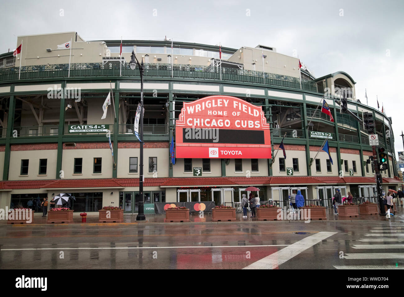 Entrée principale de Wrigley Field marquee stade des Chicago Cubs Chicago Illinois USA Banque D'Images