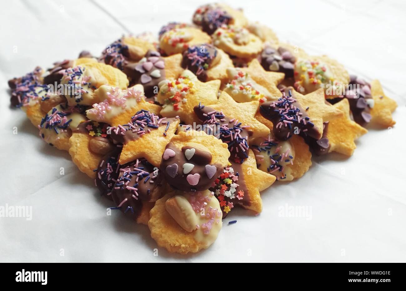 Pile de cookies décorés Banque D'Images