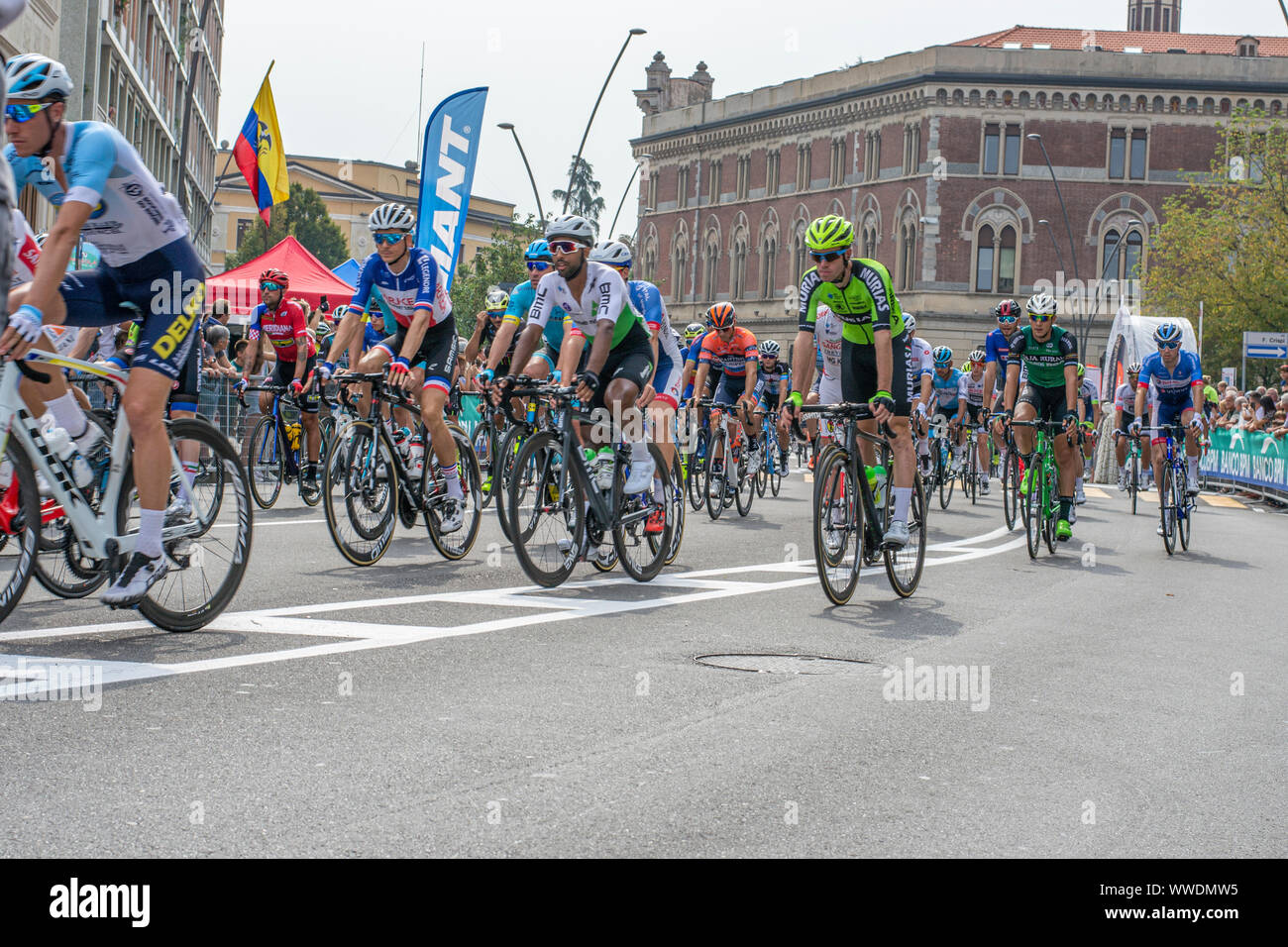 Legnano, Italie - 15 septembre 2019 : Coppa Bernocchi, 101édition de célèbre compétition cycliste italien. Banque D'Images