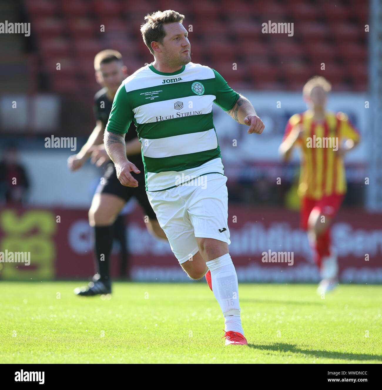 Glasgow, Royaume-Uni. 15 Sep, 2019. 15 septembre 2019 ; le contrôle de l'énergie Stadium, Glasgow, Écosse ; Kris Doolan Testimonial, Partick Thistle XI contre Celtic XI ; Ex joueur Celtique Kris communes - Crédit : utilisation éditoriale Plus Sport Action Images/Alamy Live News Banque D'Images