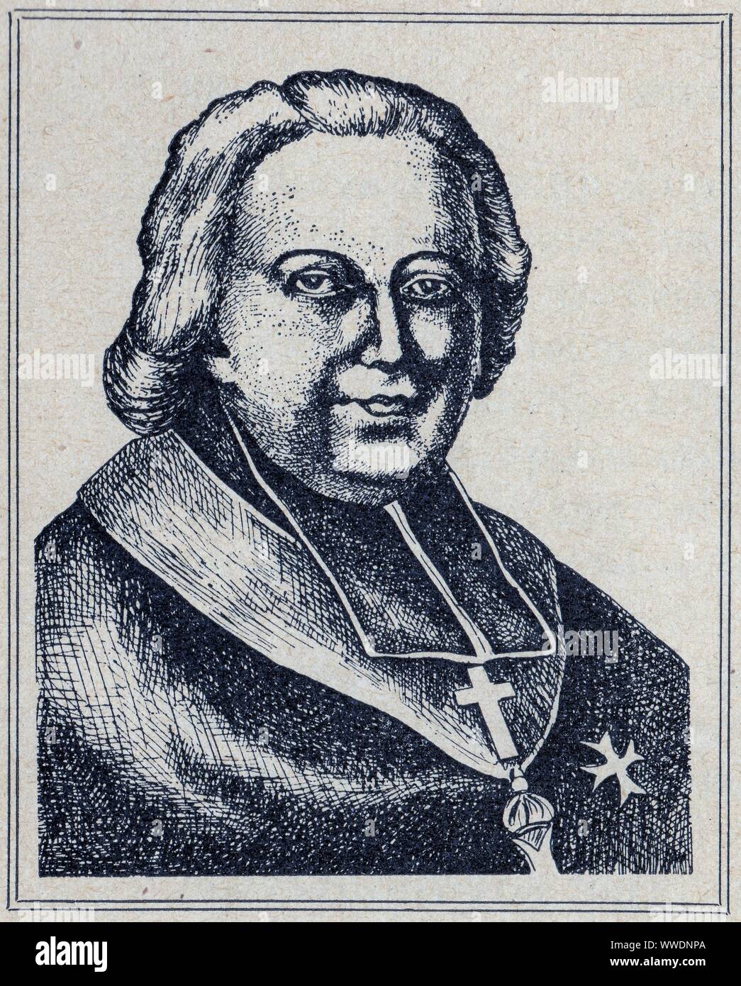Mgr. De Cheylus, éveque de Bayeux. 1717-1797 Banque D'Images