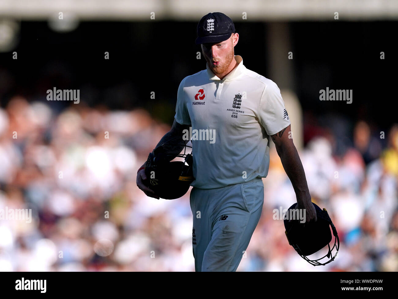 Au cours de l'Angleterre Ben Stokes jour 4 de la cinquième test match à l'Ovale de Kia, Londres. Banque D'Images