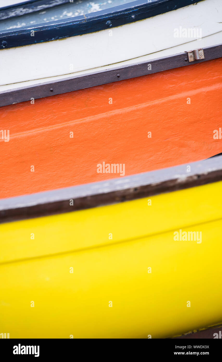 Résumé détail des bateaux de pêche colorés Banque D'Images