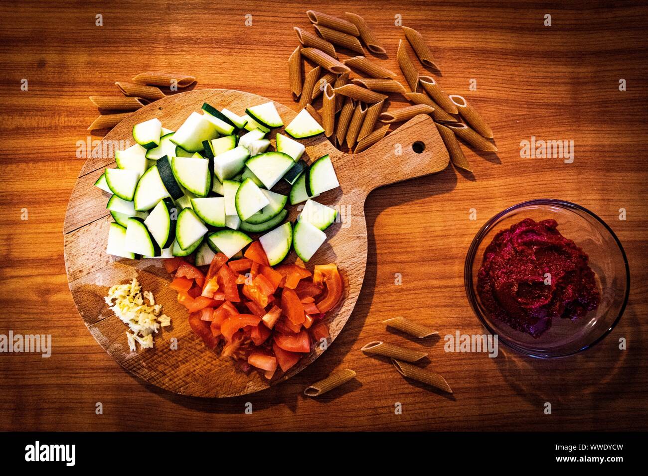 Les pâtes alimentaires faites maison Banque D'Images