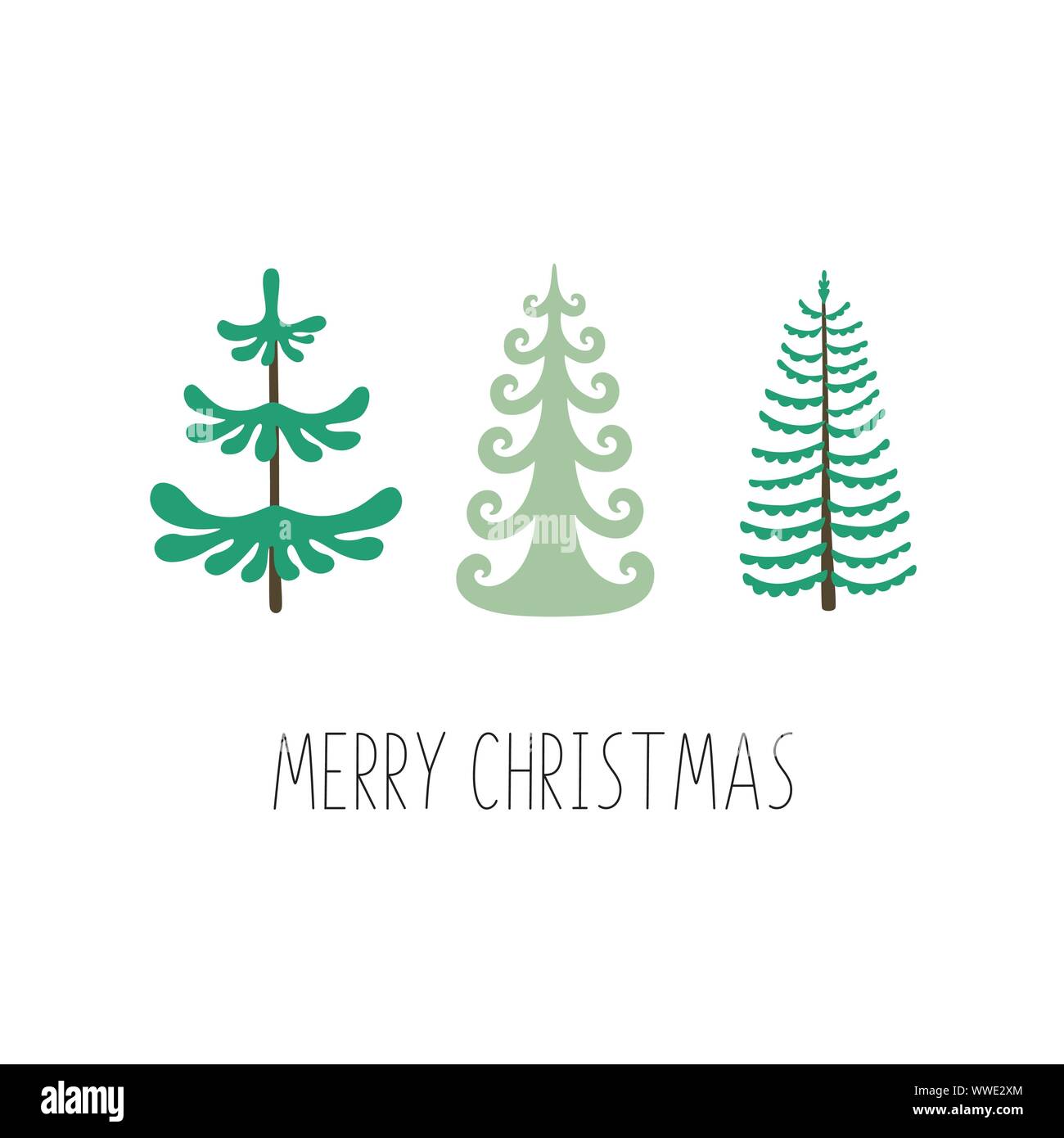 Joyeux Noël. Ensemble d'arbres de Noël. Idéal pour les cartes de vœux de Noël ou de l'affiche. Illustration de Vecteur