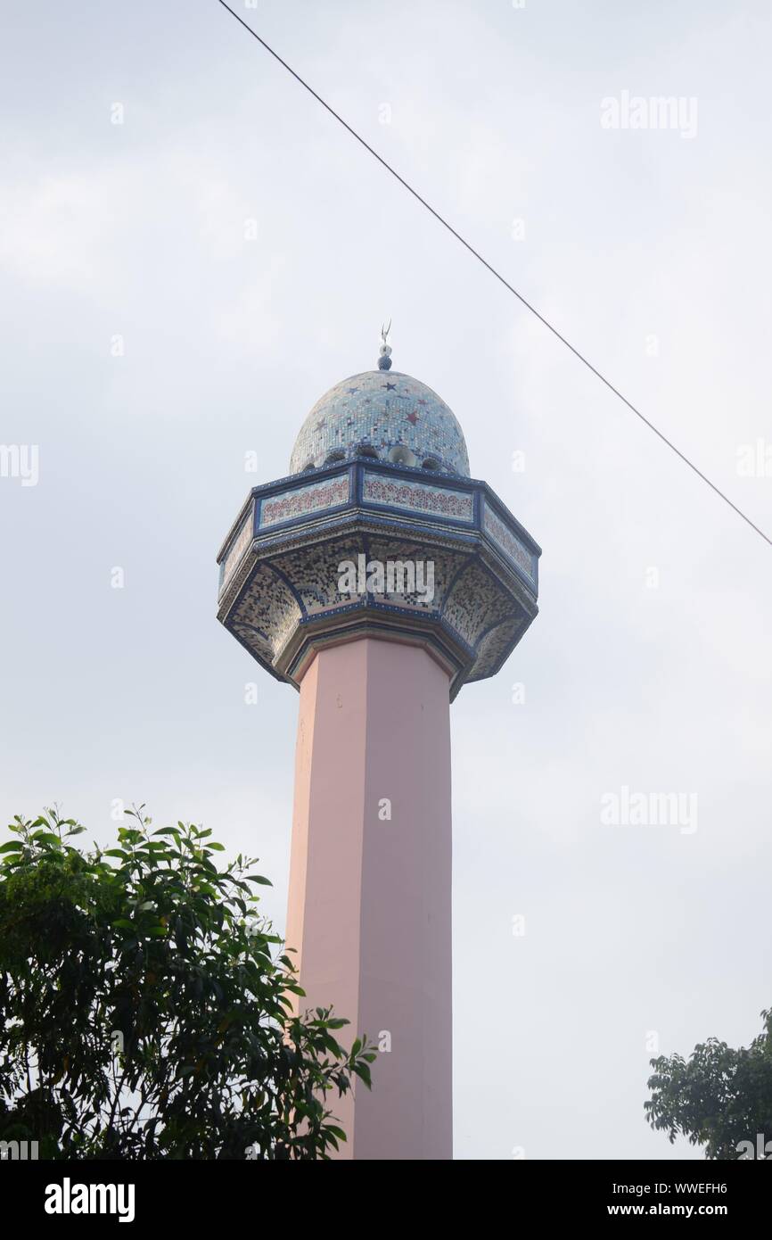 Pilier minaret d'une mosquée Banque D'Images