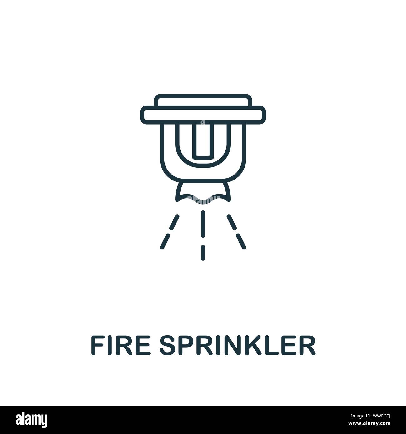 L'icône Contour de feu. Fine ligne de l'élément de la sécurité incendie concept collection d'icônes. L'icône de feu créatif pour les applications mobiles et l'utilisation du web Illustration de Vecteur