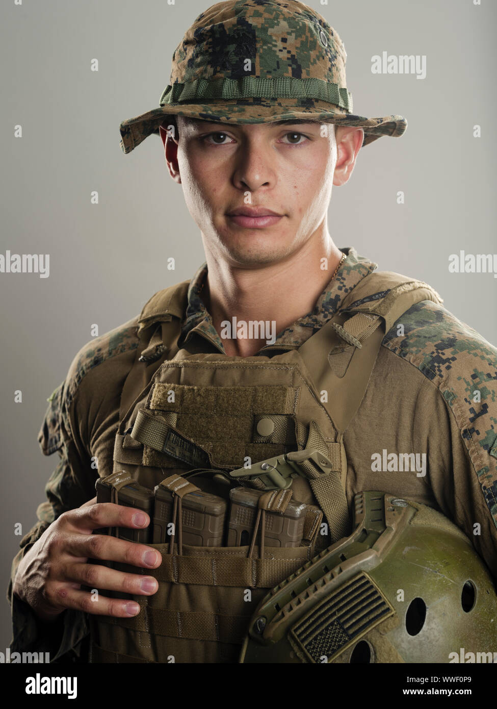 United States Marine en uniforme de camouflage Banque D'Images