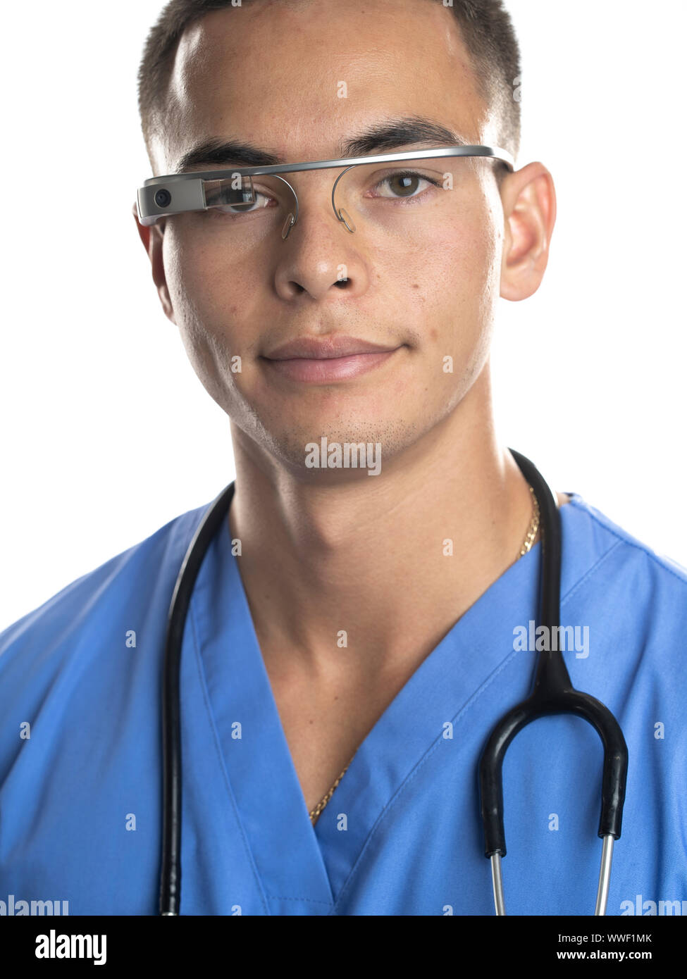 Google glass verres smart-une tête optique de visualisation utilisée dans un cadre médical Banque D'Images